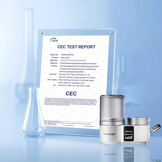 Vortopt Carbon Block Water Filter for Sink Faucet,NSF/ANSI 42 Certified Faucet Water Filter,with Display & 400 Gallon Capacity.