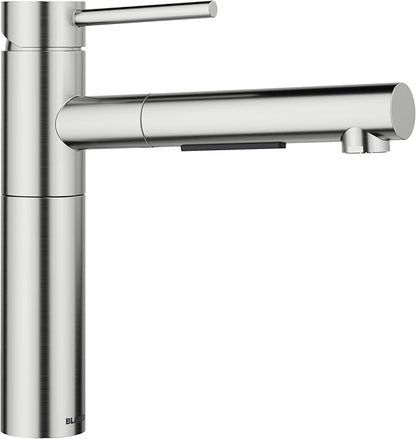 Blanco 527559 Alta II Low Arc Pull-Out Kitchen Faucet - 1.5 GPM - PVD Steel