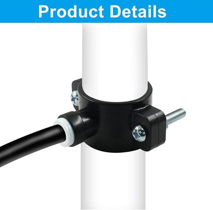 Waziaqoc 2 PCS Drain Saddle Valve with 3/8 Inch Quick Connect | Plastic, Water Hose Pipe Adapter, For Under Sink Reverse Osmosis System