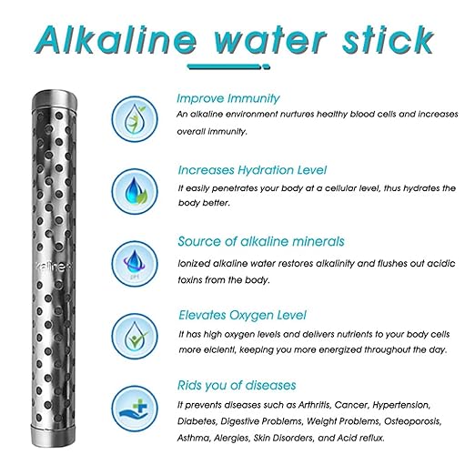 Alkaline Water Filter Sticks Portable Hydrogen Mineral Naturally Increases Levels Decreases ORP