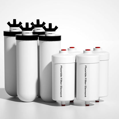 Purewell 8-Stage PF-4&FL-2 Purification Elements Set, Reduce Chlorine and Fluoride, Washable & Reusable, Replacement for ProOne®, Berlky®, Purewell® Filters and Water Filter Systems (8 Pack, K Series)