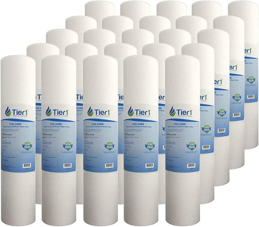 Tier1 20 Micron 20x4.5 Water Filter | Spun Wound Polypropylene Whole House Water Filter Cartridge | Replacement for Pentek DGD-7525-20,155356-43, P20-20BB | 4.5 x 20 Sediment Water Filter (25-Pack)