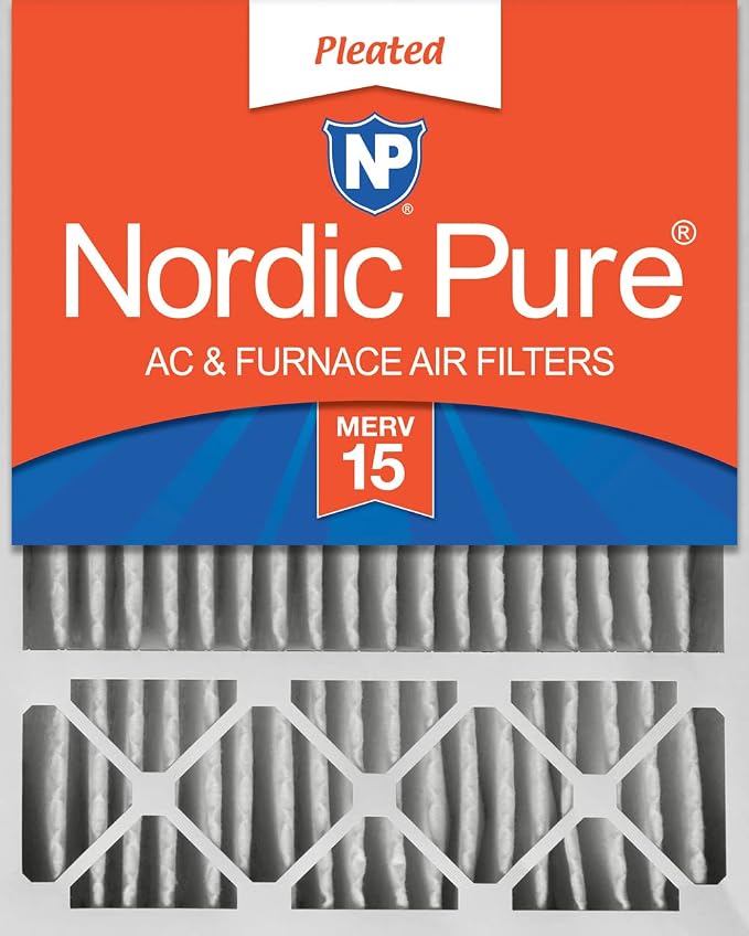 Nordic Pure 20x25x5 Honeywell/Lennox Replacement MERV 15 Air Filter 1 Pack | Actual Size: 19 7/8 x 24 7/8 x 4 3/8 Made in USA, Pro Strength HVAC Filtration, Fine Particles, Dust, Pollen & Pet Dander