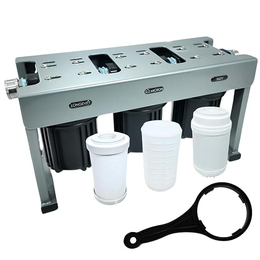 3-Stage Premium 0.2 Micron RV Water Filter System – 0.2 Micron Filtration with Compact 5-Inch Filters for RVs, Vans, and Boats – Premium Protection Against Sub-Micron Particles