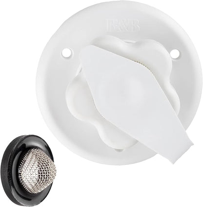 RecPro RV White City Water Fill Inlet Flange Brass with Check Valve | Made in America (No Hose Elbow) (Pack of 2)