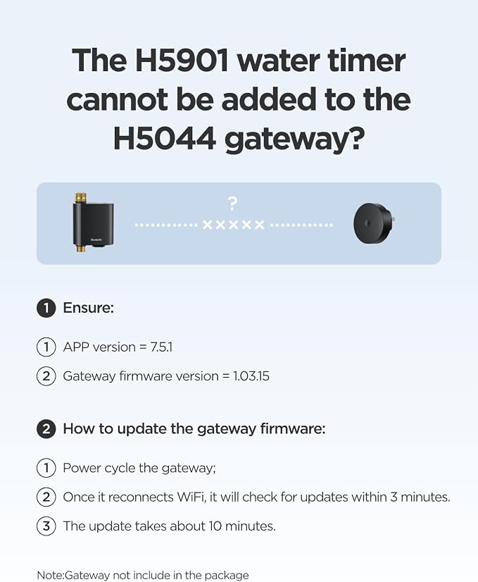 GoveeLife H5901 Bluetooth Smart Sprinkler Timer, Gateway not Included | Remote Control up to 229ft, Brass Inlet & Outlet, 2Yr Battery Life, IP67 Waterproof, for Garden/Lawn/Yard