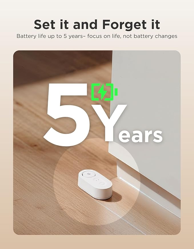 GoveeLife Upgraded Smart Water Leak Detector 1s with 1804 ft Ultra-Long Range, WiFi Water Sensor with SMS/Email/APP Push and Sound Alarm,5-Year Battery Life, 1 Pack, Suit for Home, Basement, Kitchen