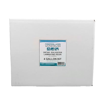 Fiberglass Warehouse Polyester Laminating Resin Marine Grade 4 Gallon | Catalyst Included, Fiberglass & Wood Repair, Boat Decks & RV, Auto Composite Projects, General Purpose