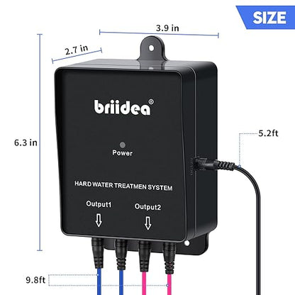 Water Descaler,Briidea Water Descaler Whole House, Salt-Free Hard Water Softener for Reducing Limescale Effects, Provides a Healthy Water Environment