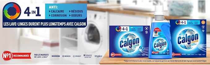 Calgon 3-in-1 Washing Machine Water Softener Gel, 2 x 750 ml (1.5 Litre)