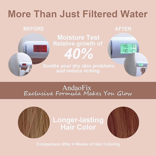 Metal Durable High Flow Shower Filter, 90% dechlorination effect, adsorbs heavy metals, balances the ph level of the water, relieves your skin from dryness, Matte Black Showerhead Filter