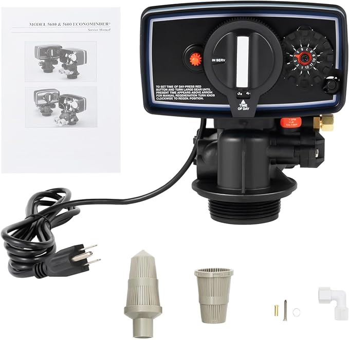 110V Timer Valve Water Softener Valve 12-Day Time Clock Control Valve for Filter Softener Resin Tank, 5600 Timer Replacement Softener Valve
