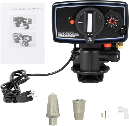 110V Timer Valve Water Softener Valve 12-Day Time Clock Control Valve for Filter Softener Resin Tank, 5600 Timer Replacement Softener Valve