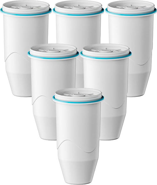Replacement for Zero Water Pitchers and Dispenser ZR-001, 6 Count | Replacement for ZR-001 ZR-004 ZP-006 ZR-017, Five-Stage Filter System, Reduce Lead, Chromium, PFOA/PFOS by GAMOTH