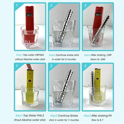 Alkaline Water Filter Sticks Portable Hydrogen Mineral Naturally Increases Levels Decreases ORP