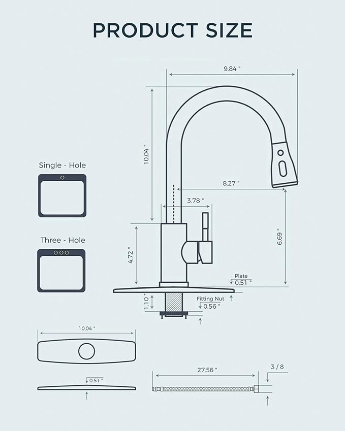 FORIOUS Kitchen Faucet with Pull Down Sprayer, Chrome, Bar High Arc Single Handle Traditional 3 Modes Stainless Steel Faucet for Kitchen Sink Farmhouse RV Laundry Camper