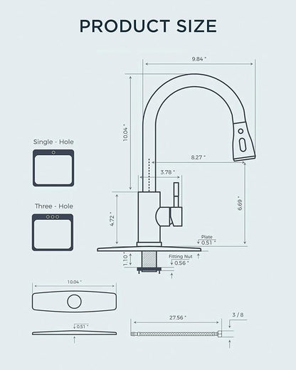 FORIOUS Gold Kitchen Faucet with Pull Down Sprayer, Bar High Arc Single Handle Traditional 3 Modes Stainless Steel Faucet for Kitchen Sink Farmhouse RV Laundry Camper