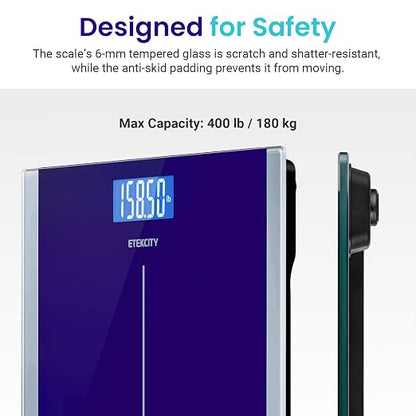 Etekcity Scale for Body Weight, Bathroom Digital Electric Scale for People, Measures Weight up to 400 lbs, Blue (Pack of 5)
