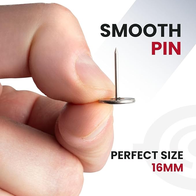 16MM Smooth Flathead Pins for Retail Security Tags EAS Loss Prevention – 1000 Count – Checkpoint Security Compatible for Theft Prevention – for Apparel, Accessories, Others by BullsEye Protection