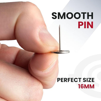 16MM Smooth Flathead Pins for Retail Security Tags EAS Loss Prevention – 1000 Count – Checkpoint Security Compatible for Theft Prevention – for Apparel, Accessories, Others by BullsEye Protection