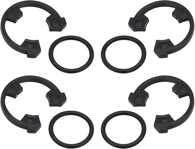(4+4PCS) 3/4" Water Softener Clip and O-Ring Kit Compatible with GE Kenmore Eco Pure Eco Water Softener, Replace Parts for 7116713 and 7170288