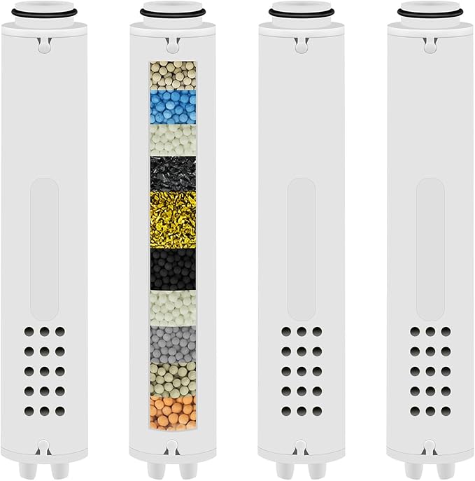 Multi-Stage Shower Filter Replacement Compatible with PWERAN 8 Spray Shower Filter for Handheld Shower Head,18 Stage Replacement Filters, 4 Pack