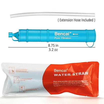 4-Stage 0.1 Micron Ultrafiltration Water Filter Straw | 3-Section Detachable for Easy Backwash | for Outdoor, Survival & Emergency, 2-Pack