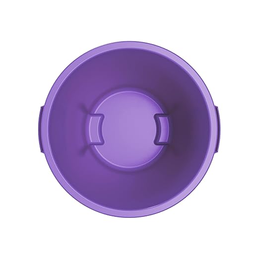 SPARTA Bronco Waste Container Trash Container, Round Trash Bin for Disposal, 10 Gallons, Purple, (Pack of 6)
