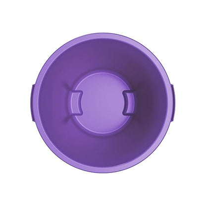 SPARTA Bronco Waste Container Trash Container, Round Trash Bin for Disposal, 10 Gallons, Purple, (Pack of 6)