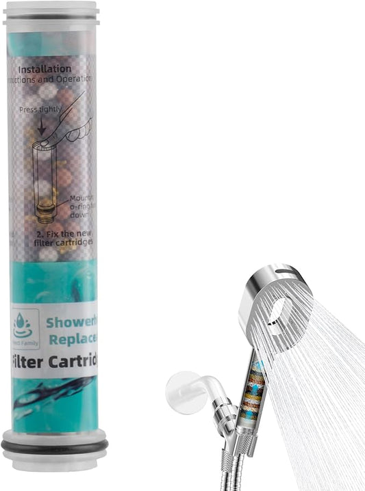 Hibbent 1 Pack Replacement Shower Filters Fit Hibbent 10-spray Handheld Shower Head, 20 Stage Showerhead Filter for Hard Water, High Output Shower Filter