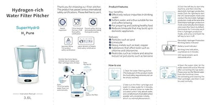 SuperHydro H₂ Pure Hydrogen Water Pitcher
