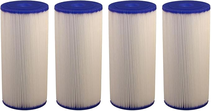 Tier1 20 Micron 10 Inch x 4.5 Inch | 4-Pack Pleated Whole House Sediment Water Filter Replacement Cartridge | Compatible with Pentek ECP20-BB, Hydronix SPC-45-1020, 255491-43, Home Water Filter