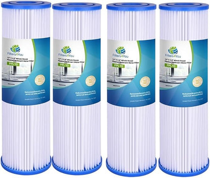 CFS – Whole House Water Filter Cartridges Compatible with EQ-304-20, EQ-PFC.35 Models – Removes Bad Taste and Odor – Replacement Filter Cartridge (4 Pack - Pleated Filter)