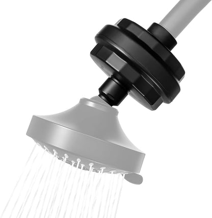Brondell Shower Filter VivaSpring, Compact Matte Black – High Output, 100% High-Purity KDF Filtration, With FF-30 Filter Cartridge, Filtered Shower Water for Healthier Skin & Hair