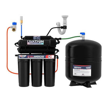 US Water Systems The All American 6-Stage Alkaline Water Filter High-Efficiency Reverse Osmosis Water Filter, Made in USA, Livation Hydration Under Sink Water Filter, Lifetime Support - Chrome Faucet