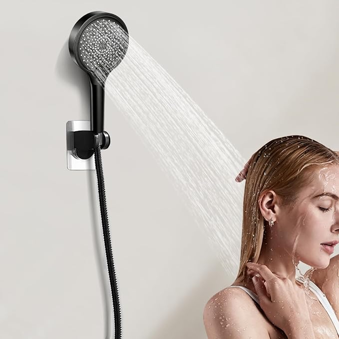 Filtered Shower Head with Handheld, 3 Modes Shower Head for home (Black) | Filtered Shower Head with Handheld, 3 Mode Water Softener High Pressure Shower Head with Filter for Bathroom Hotel Apartment