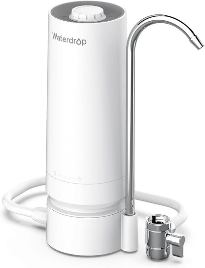 Waterdrop Water Filter for Sink Faucet, 4000 Gallons Countertop Water Filter System and Filter Life Reminder, Reduces Heavy Metals, Bad Odor, and 99% Chlorine, WD-CTF-05 (1 Filter)