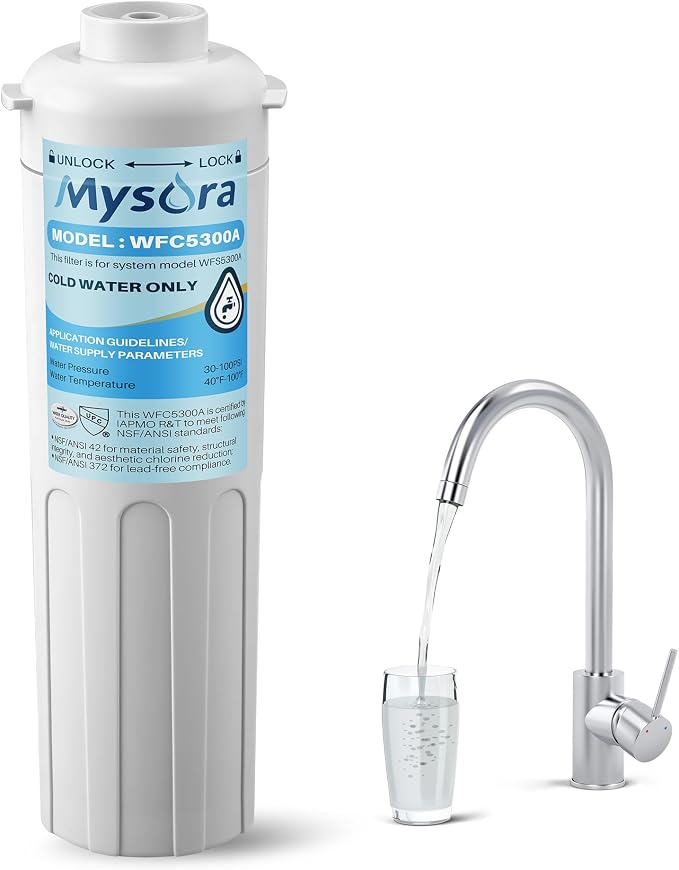 Under Sink Water Filter Replacement Compatible with PUREPLUS WFC5300A, 3 Years or 22000 Gallons Ultra Long Life, Under Sink Water Filtration for Kitchen & RV, Reduces Lead, Chlorine, Bad Taste