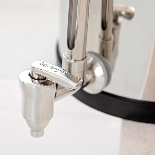 Royal Berkey Gravity-Fed Water Filter System with 2 Black Berkey Elements Plus Deluxe 10" Stainless Steel Berkey Water View Spigot