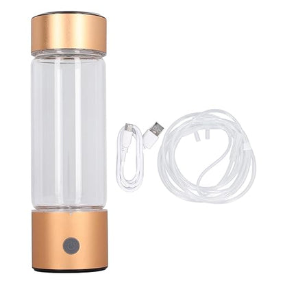 410ml Hydrogen Water Bottle with Nasal Inhalation Hose, 1200?1400PPB Portable Rechargeable Hydrogen Water Ionizer Machine, Hydrogen Rich Water Glass Health Cup for Home Travel