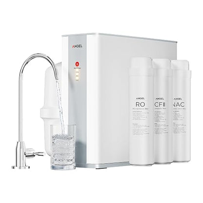 ANGEL X1 Reverse Osmosis Water Filter, 7-Stage Under Sink Water Purifier, 3-Year Long-Lasting RO Water Filtration System, 2:1 Pure to Drain, Reduces PFAS/PFOS, Compact & Easy to Install, Lead-Free