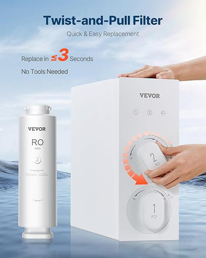VEVOR Reverse Osmosis Filter, 9-Layers RO Water Filter Replacement, Compatible with SS-001 400GPD Under Sink Water Filter, 24 Months Reverse Osmosis Filter Cartridge, Reduces Lead, Chlorine, Rust