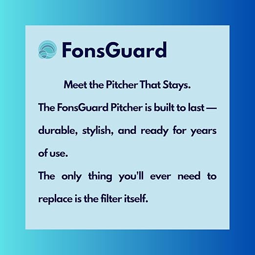 FonsGuard Water Filter Pitcher Pure, BPA-Free Plastic, 8-Cup Capacity, Active Carbon Purification
