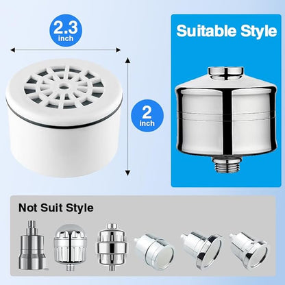 AMORIX Short Version 15 Stage Shower Filter Replacement Cartridge for Chlorine Reducing Shower Water Head Filter