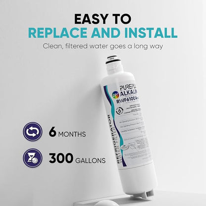 PUREPLUS BORPLFTR50 Replacement for Bosch 11025825 Ultra Clarity Pro, Alkaline Refrigerator Water Filter, Compatible with 12033030, 12028325,11025825, BORPLFTR55, WFC100MF, B36CT80SNS, 2Pack