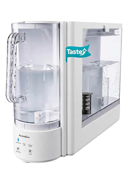 Countertop Reverse Osmosis Water Filtration System, Compact Auto-Fill Dispenser for Home, 4-in-2 RO & CTO Water Purifier, 3.5:1 Pure to Drain Ratio, No Plumbing Required