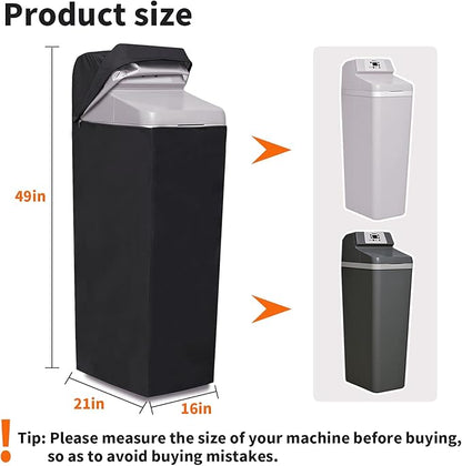 Water Softener Cover,Jacket Access Soften Station Tank Covers,Openable Top Easy to Use Removal-Free Installation,for Water Softener Outdoor UV Dust Protection of Outside Units Heater Parts (Black)