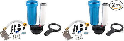 Camco EVO Marine WaterFilter,Offers Premium Water Filtration for Your Boat's Fresh Water Supply, Compatible with 2-1/2-inch x 10-inch Filter Cartridges (40634) (Pack of 2)