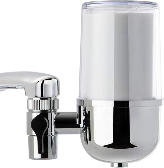 iSpring DF1-CL Faucet Water Filter for Contaminants Removal in Kitchen, Bathroom, or RV Sink, 500 Gallons Long Life, Clear with Aerator