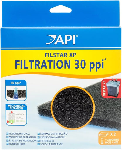 API FILSTAR XP FILTRATION FOAM 30 PPI Aquarium Canister Filter Filtration Pads 2-Count